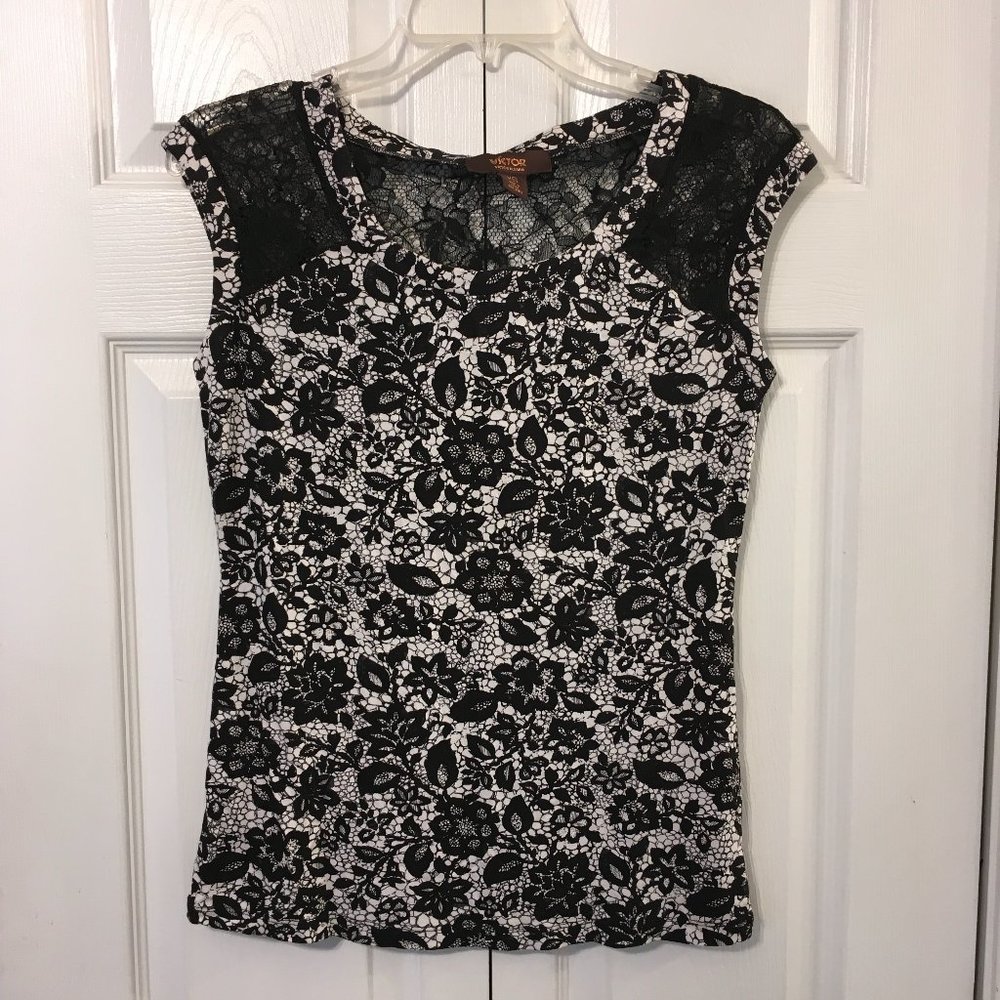 Victor Alfaro Lace Back Blouse